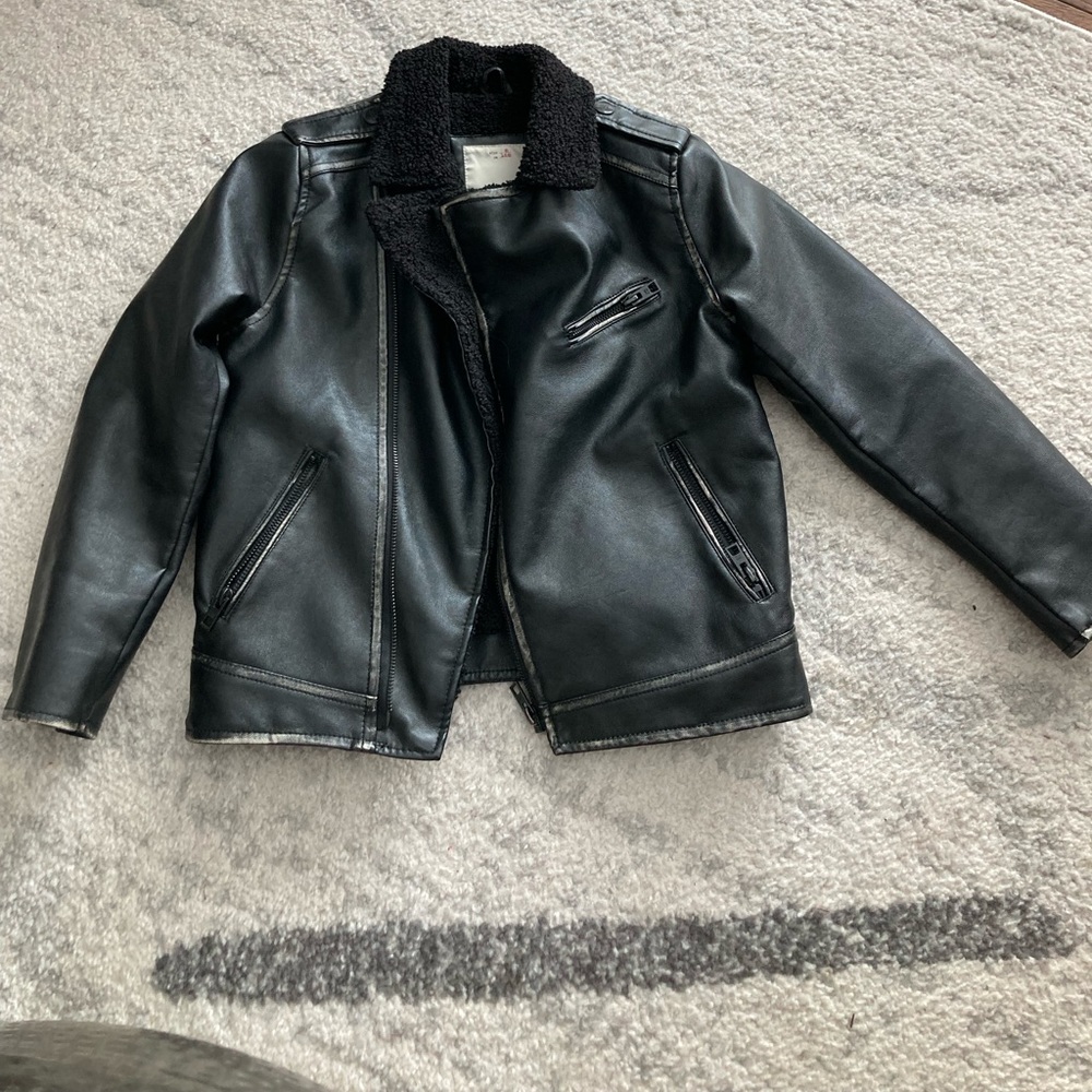Zara barely worn leather bomber jacket!